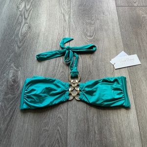 BEACH BUNNY SWIMWEAR GREEN JEWELED BIKINI TOP NEW